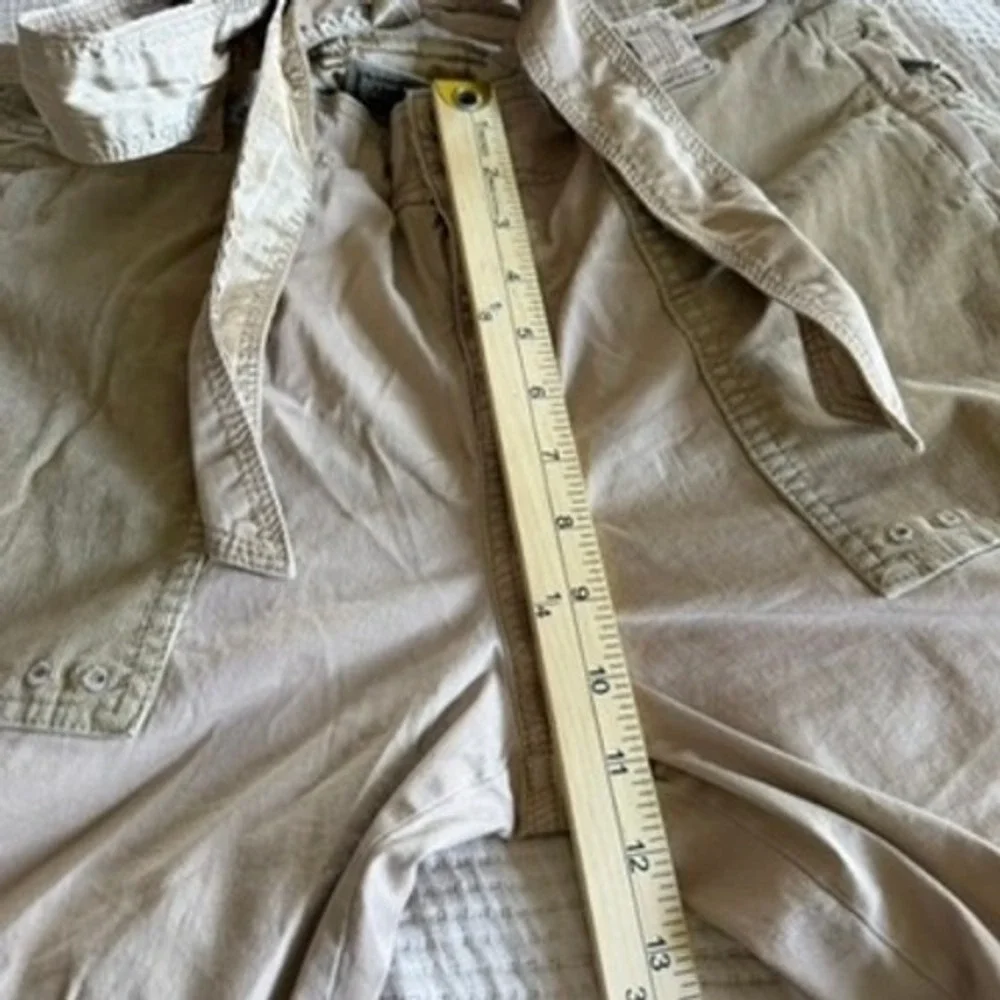 Abercrombie Fitch Cargo Pants Women L Tan Patchwork Corduroy Utility Belted - Picture 14 of 16